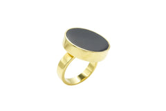 Soko Disc Gold Tone Ring, Size 5