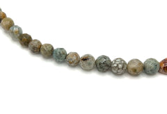 Jay King Shitake Cross Bib Beaded Sterling Silver Gemstone Necklace 18"