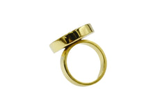 Soko Disc Gold Tone Ring, Size 5