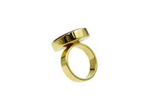 Soko Disc Gold tone Ring, Size 5