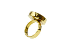 Soko Disc Gold tone Ring, Size 5