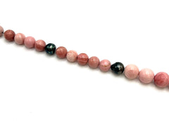 Jay King Pink Opal & South Sea Pearl Beaded Sterling Silver Necklace 18"