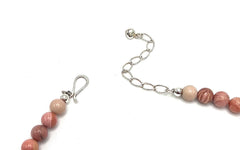 Jay King Pink Opal & South Sea Pearl Beaded Sterling Silver Necklace 18"
