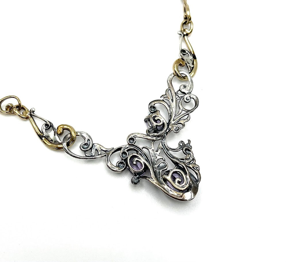 Carolyn Pollack Harmony Faceted Sterling & Brass Gemstone Necklace 19"