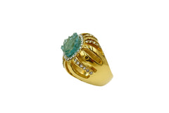 Kara Ross Goldtone Simulated Drusy & Crystal Ring Size 6
