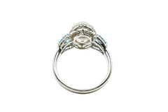Affinity Gems Oval Cut Moonstone and White Zircon Ring, Sterling Silver, Size 11