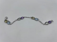 Artisan Crafted Sterling Silver Multi-Gemstone Bracelet – Small (6-3/4")