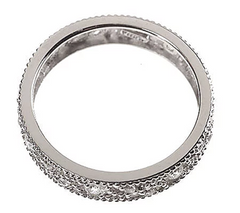 Diamonique Sterling Floral Design Eternity Band Size 7