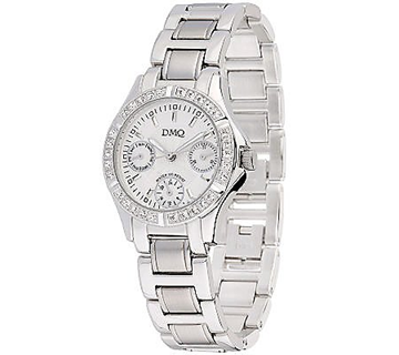 Diamonique Silvertone Sub-Dial Adjustable Bracelet Watch