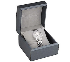 Diamonique Silvertone Sub-Dial Adjustable Bracelet Watch