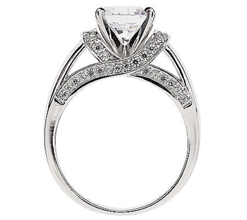 Epiphany Diamonique 100-Facet Fancy Gallery Ring Size 10
