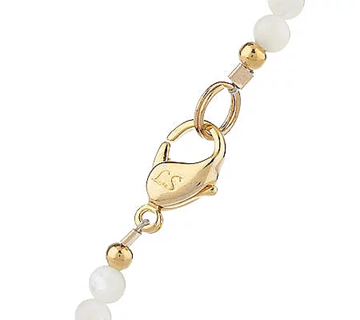 Lee Sands Giraffe Print Gemstone & Cultured Pearl Inlay Necklace, Pink