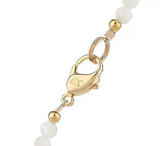 Lee Sands Giraffe Print Gemstone & Cultured Pearl Inlay Necklace, Pink
