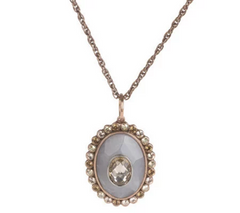 Wildlife by Heidi Klum Oval Faceted Rose Tone Pendant_w/Chain