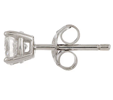 Diamonique 100-Facet Platinum Clad Sterling Silver Stud Earrings