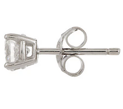 Diamonique 100-Facet Platinum Clad Sterling Silver Stud Earrings