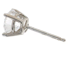 Diamonique 100-Facet Platinum Clad Sterling Silver Stud Earrings