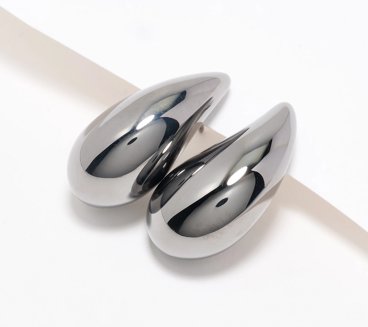 David Markstein Black Tone Sterling Silver Premiere Droplet Teardrop Studs
