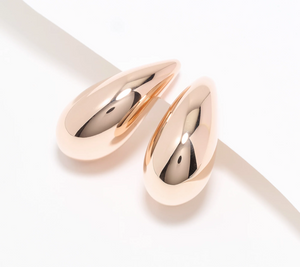 David Markstein Rose Tone Sterling Silver Premiere Droplet Teardrop Studs