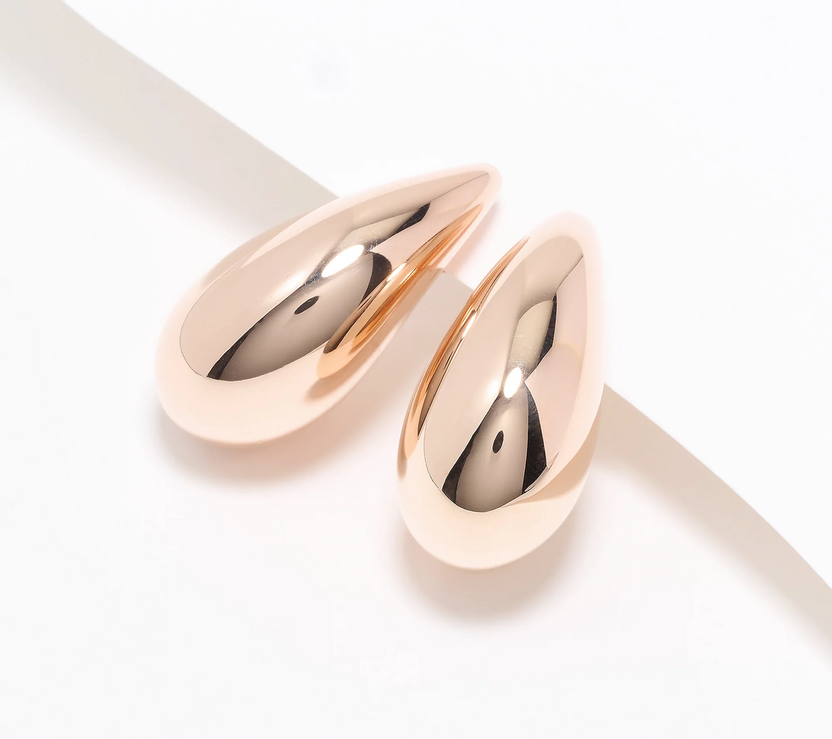 David Markstein Rose Tone Sterling Silver Premiere Droplet Teardrop Studs