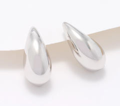 Italian Silver X David Markstein Sterling Silver Premiere Droplet Teardrop Studs
