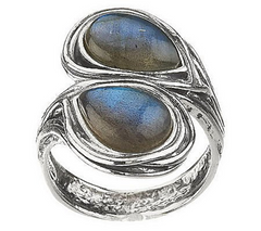 Or Paz Sterling Silver Labradorite Bypass Ring Size 5