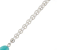 Organic Cut Labradorite and Amazonite Sterling Silver 18" Cluster Necklace