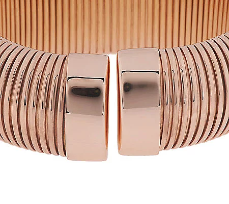Bronzo Italia Average Bold Polished Tubogas Cuff Bracelet, Size 6-1/2