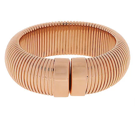 Bronzo Italia Average Bold Polished Tubogas Cuff Bracelet, Size 6-1/2