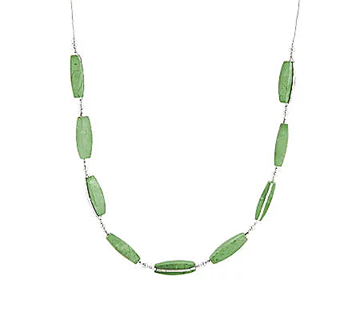 Turquoise and Liquid Silver 20" Station Sterling Necklace
