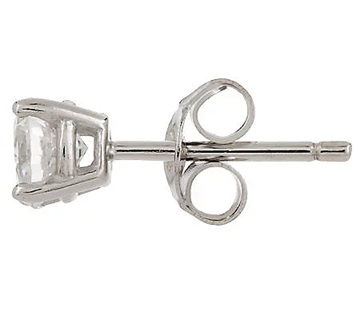 Diamonique 100- Facet Platinum Clad SS Stud Earrings
