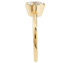 Diamonique 14K Clad Sterling Silver Floral Petal Set Ring Size 8