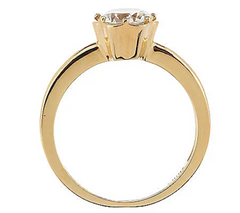 Diamonique 14K Clad Sterling Silver Floral Petal Set Ring Size 8
