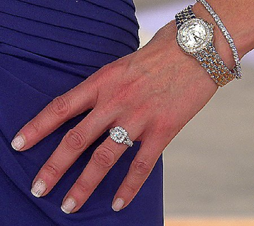 Diamonique Platinum Clad Round with Cushion Halo Milgrain Ring Size 6