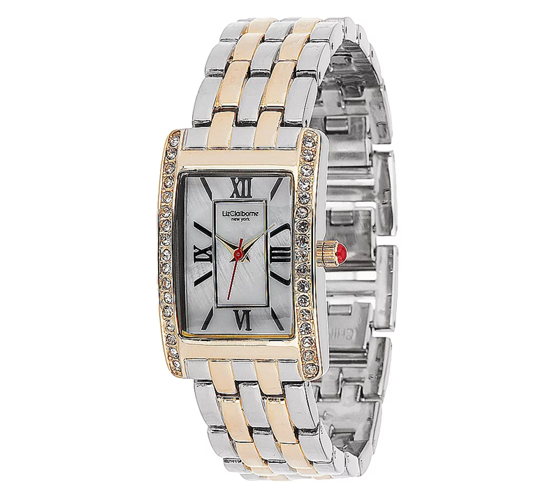 Liz Claiborne New York Polished Link Bracelet Watch