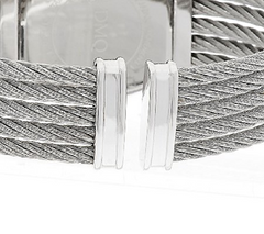 Diamonique Stainless Steel Cuff Watch 7-1/4"