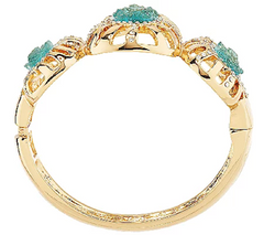 Kara Ross Goldtone Simulated Drusy Hinged Bangle Large
