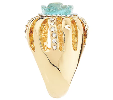 Kara Ross Goldtone Simulated Drusy & Crystal Ring Size 6