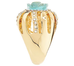 Kara Ross Goldtone Simulated Drusy & Crystal Ring Size 6