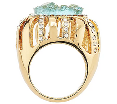 Kara Ross Goldtone Simulated Drusy & Crystal Ring Size 6