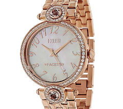Ecclissi Facets Stainless Steel 2.50 ct tw Morganite & Zircon Watch