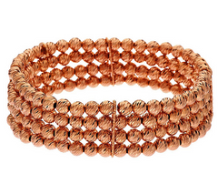 VicenzaSilver Sterling Large Multi-Strand Bead Rose Gold Sterling Silver Bracelet