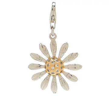 Isaac Mizrahi Live Diamonique 18kclad Sterling Silver Daisy Charm