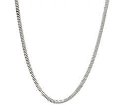 UltraFine Silver Polished Snake 24" Chain Necklace