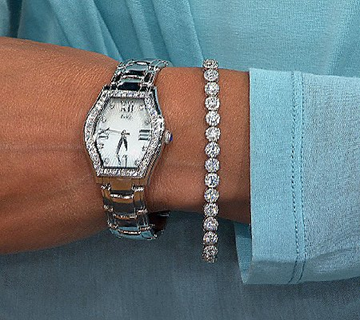 Diamonique Sterling Silver Everyday Tennis Bracelet 8"