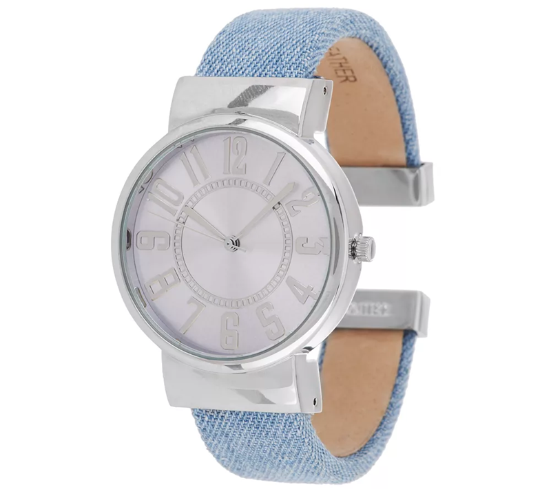 Joan Rivers Classic Chambray Denim Bangle Watch