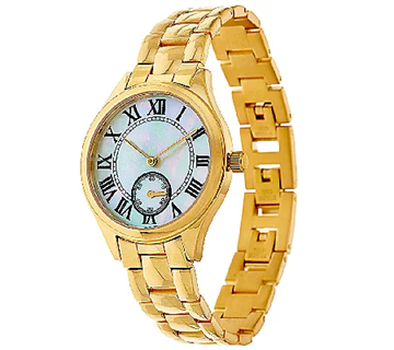 Veronese 18K Clad Mother of Pearl Panther Link Watch