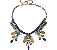 Susan Graver Blue Bead Statement Necklace