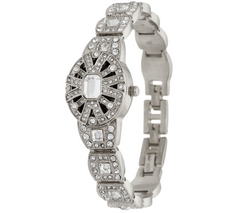 Isaac Mizrahi Live! Covered Case Metal Silver Tone Bracelet Watch