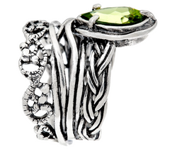 Or Paz Sterling Silver Pear Shaped Gemstone Ring, Size 7